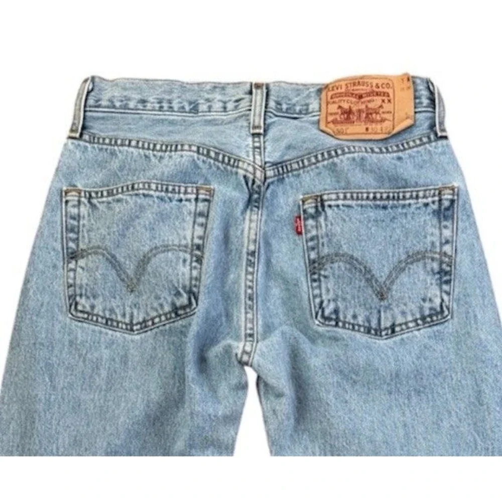Levis Y2K 501 Original Fit Light Wash Button Fly Straight Leg Jeans Mens 30X32